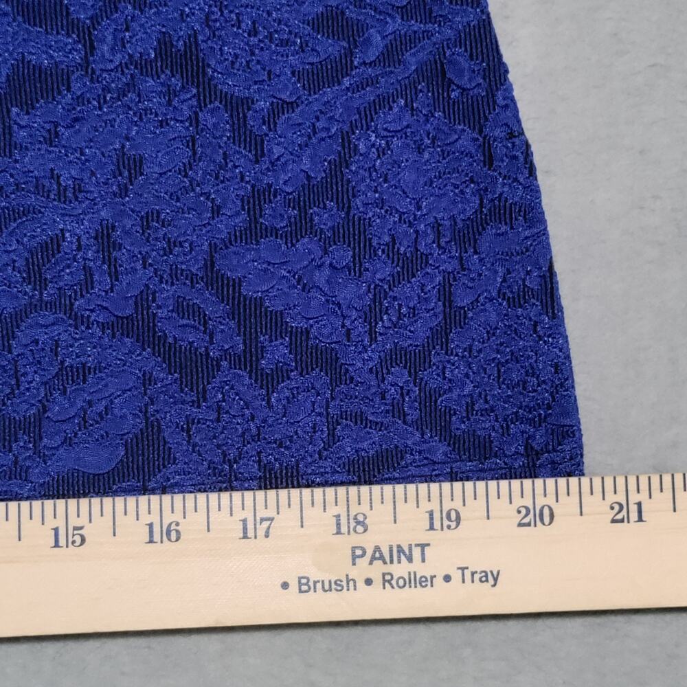 Chicos Travelers Size 0 (Small/4) Jacquard Button Up Blouse Jacket Blue Made USA - Picture 13 of 15